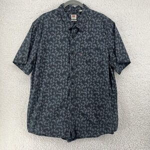 LEVI'S One Pocket Standard Fit Short Sleeve Button Down Shirt Size XL Gray